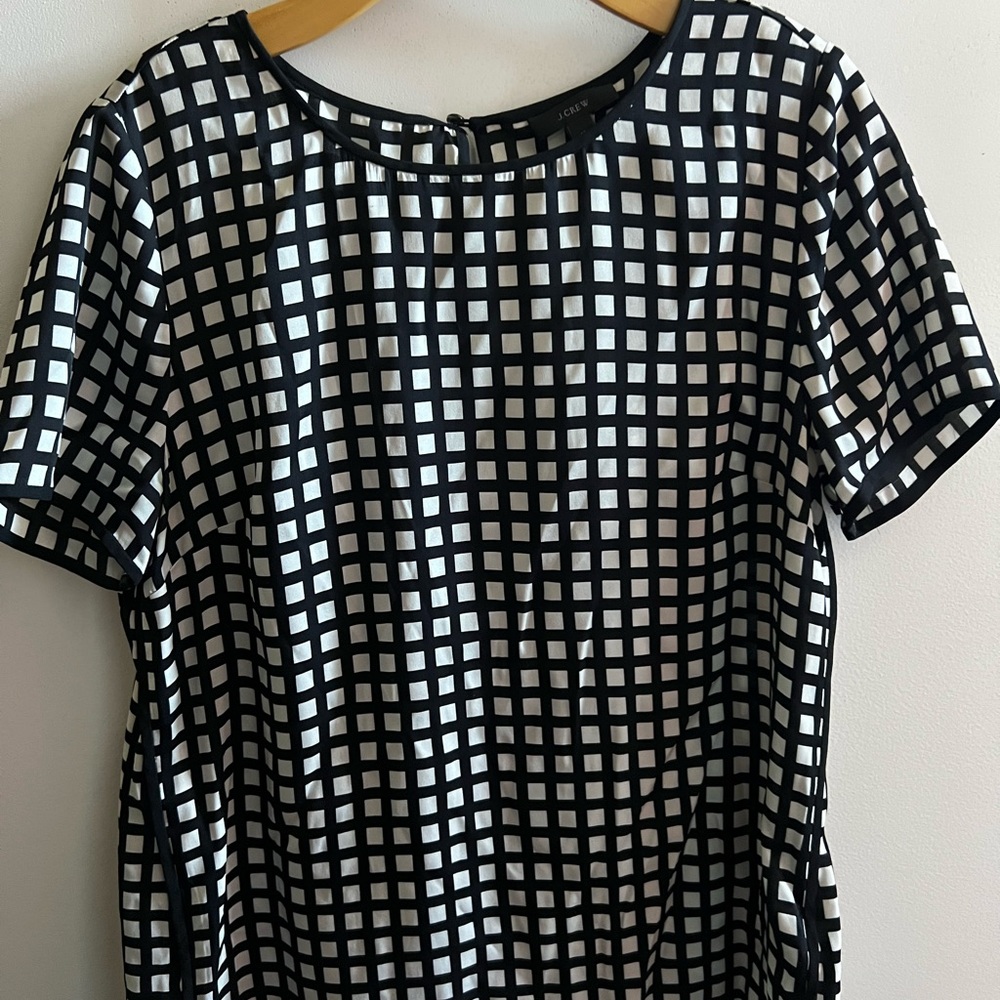 Black and White Checkered Women's Top